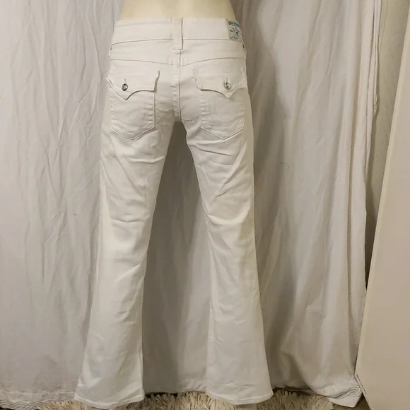True Religion white boot cut jeans with blue crystals - Picture 5 of 10